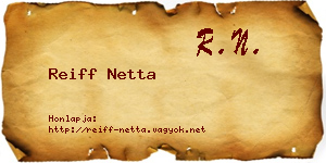 Reiff Netta névjegykártya